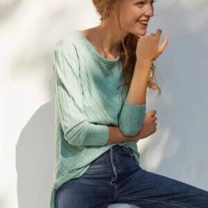 Anthropologie Maeve Devine Tunic Sweater Top Mint Green Large NWT